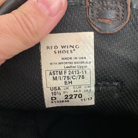 Red Wing Brown Leather Pecos Waterproof USA Made Boots 2270 - 10.5 - Picture 11 of 13